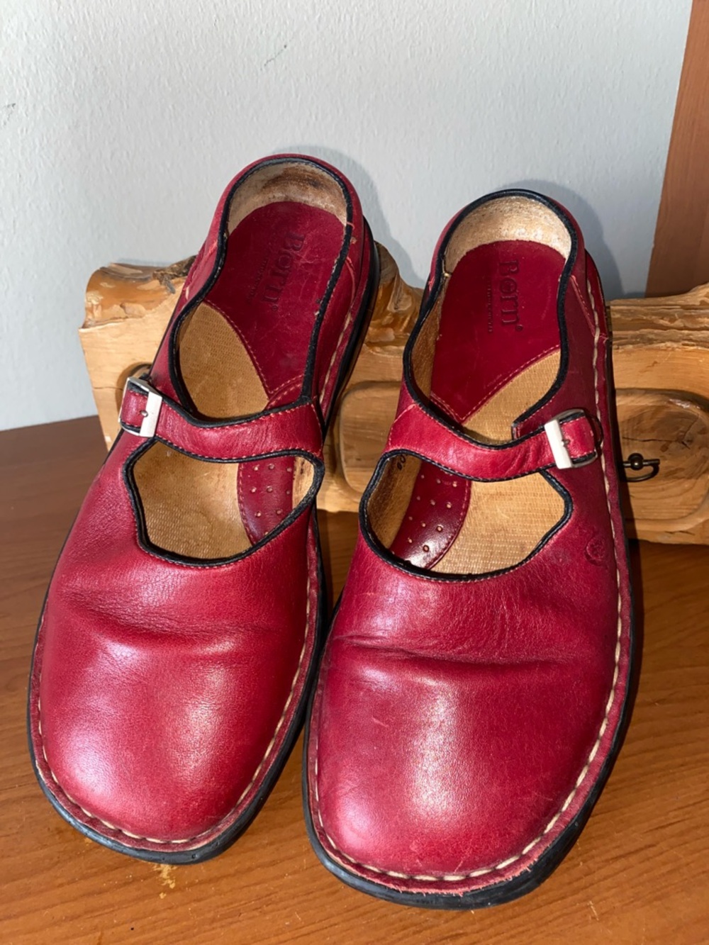 Born Red Leather Mary Jane Clogs